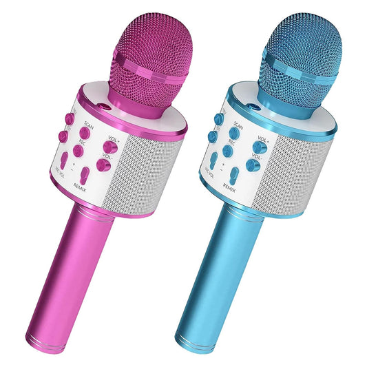 5Core Wireless Karaoke Microphone Bluetooth Mic Portable Handheld Microfonos Inalambricos PINK BLUE-0