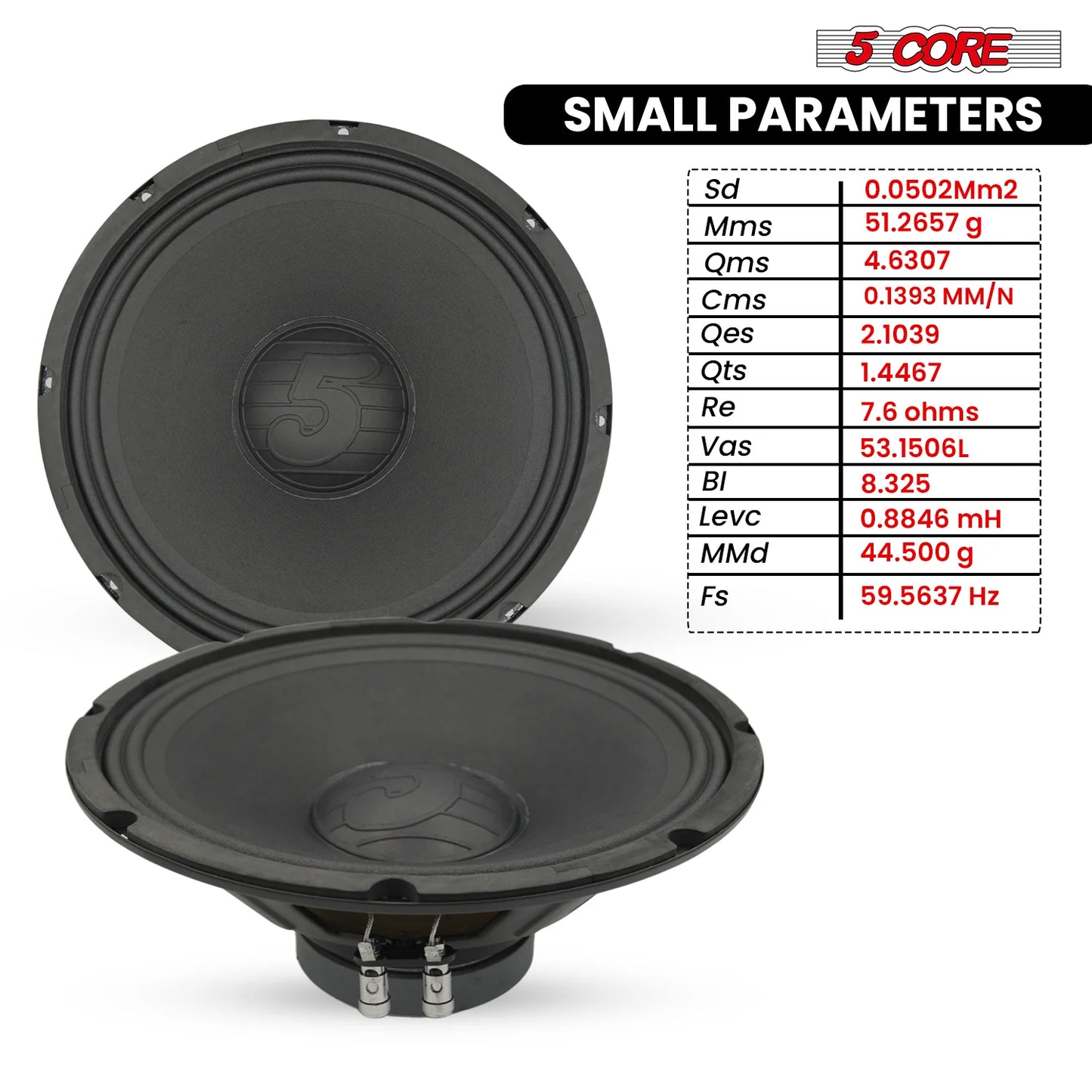 5 Core 12 Inch Speaker 200W Car Loudspeaker 4 Ohm Replacement Driver W 30 Oz Y30 Magnet for Vehicle
