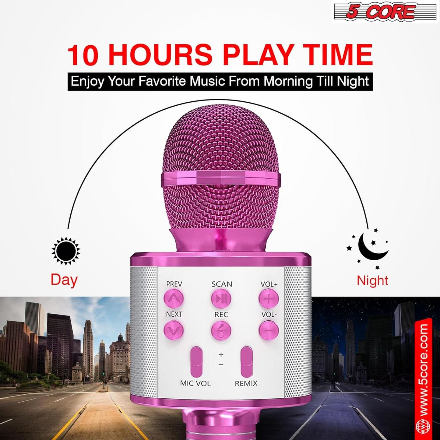 5Core Wireless Karaoke Microphone Bluetooth Mic Portable Handheld Microfonos Inalambricos PINK BLUE-4