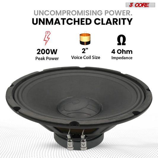 5 Core 12 Inch Speaker 200W Car Loudspeaker 4 Ohm Replacement Driver W 30 Oz Y30 Magnet for Vehicle