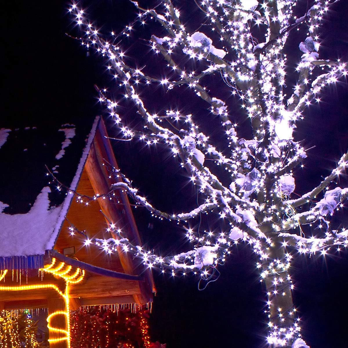 5Mm LED Wide Angle Cool White Prelamped Light Set, Green Wire - 50 5Mm Cool White LED Christmas Lights, 6" Spacing