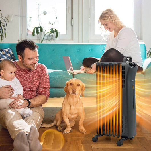 1500W Oil Filled Space Heater with 3-Level Heat-1
